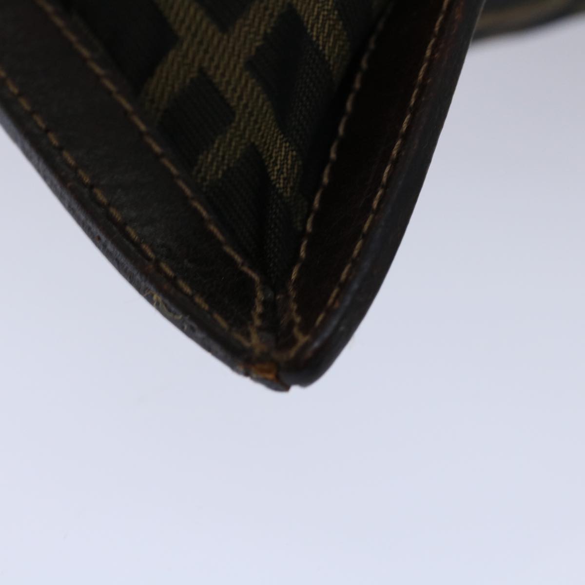 FENDI Zucca Canvas Clutch Bag Black Brown yk11175