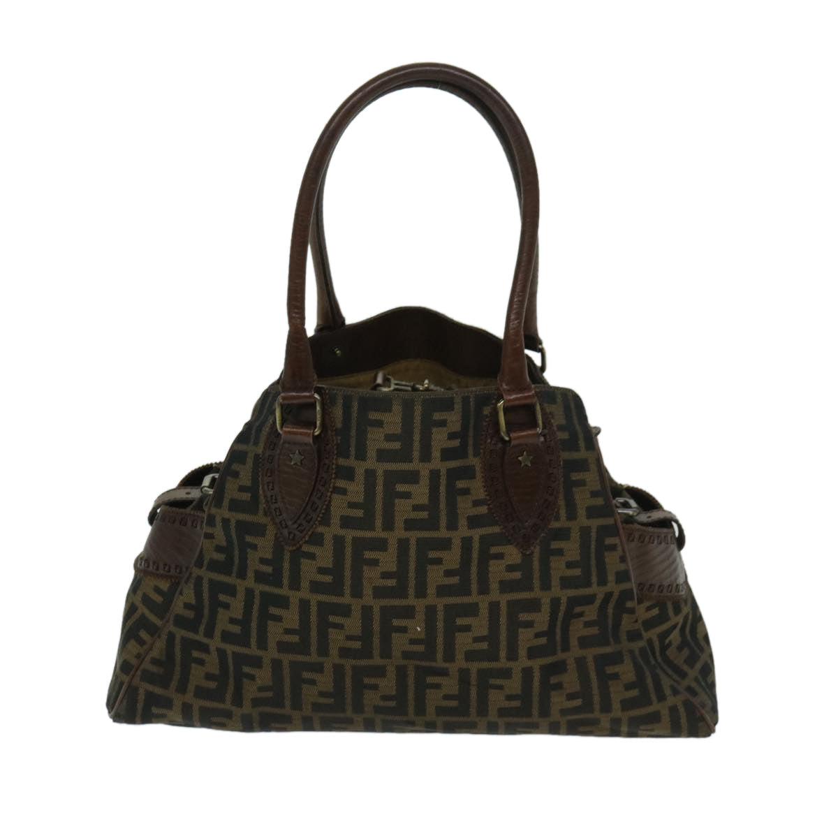 FENDI Zucca Canvas Hand Bag Brown yk11216