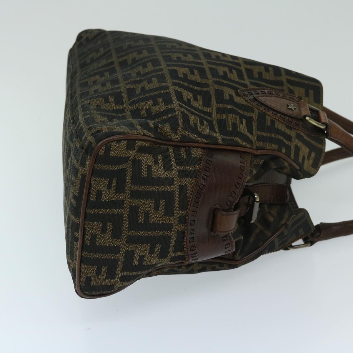 FENDI Zucca Canvas Hand Bag Brown yk11216