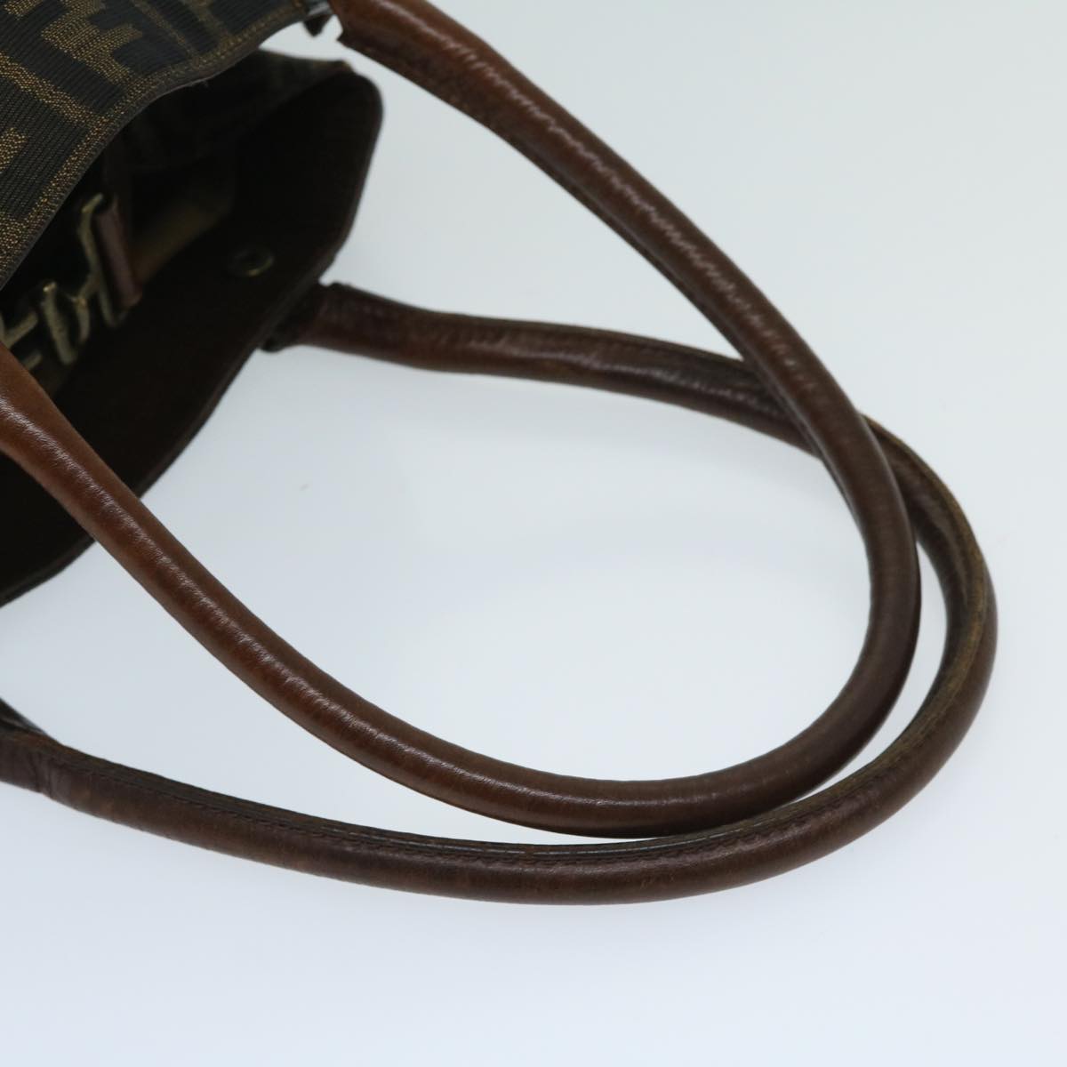 FENDI Zucca Canvas Hand Bag Brown yk11216