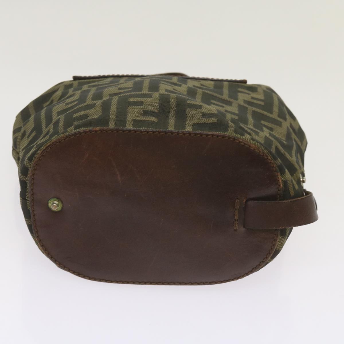 FENDI Zucca Canvas Hand Bag Brown Black yk11238