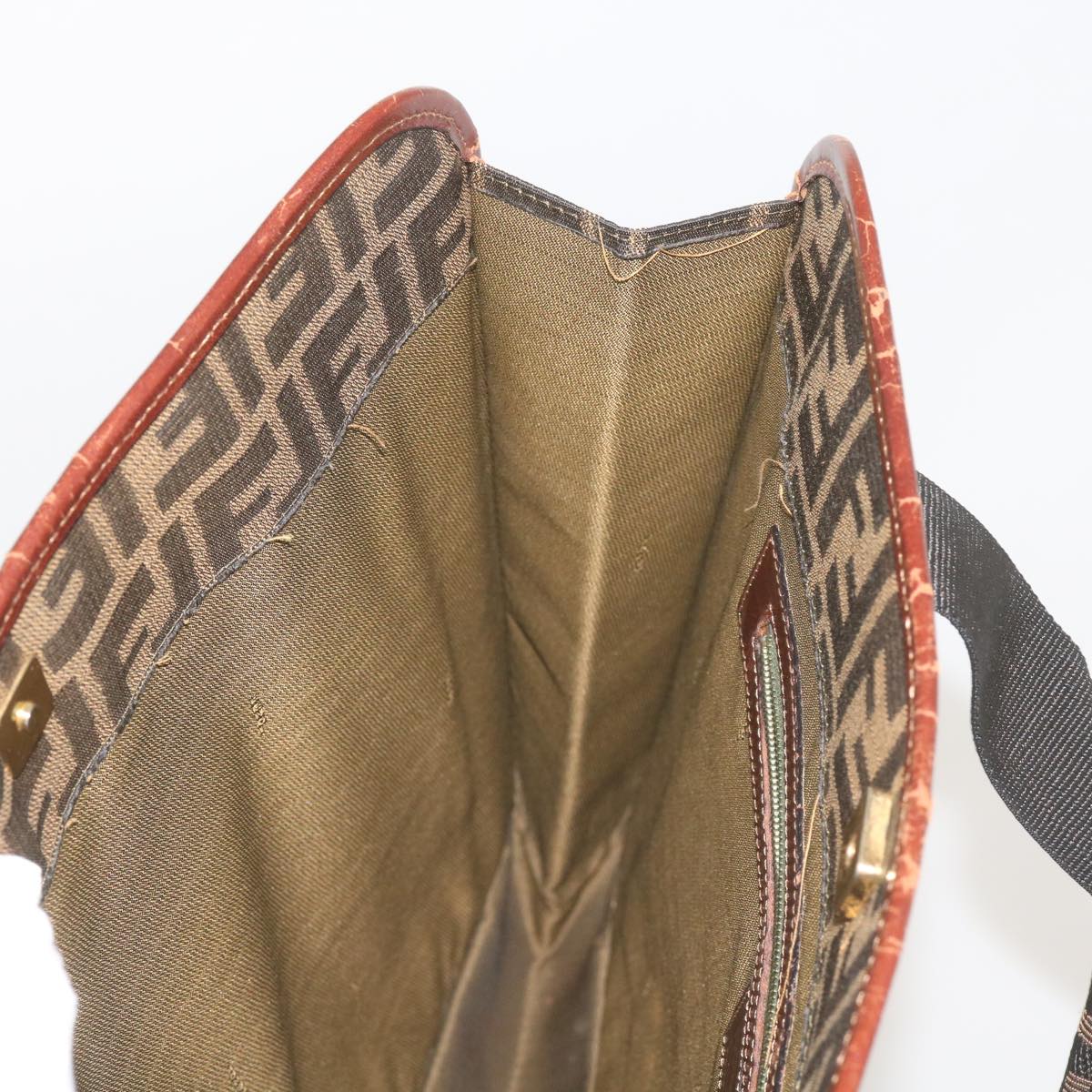 FENDI Zucca Canvas Tote Bag Black Brown yk11261