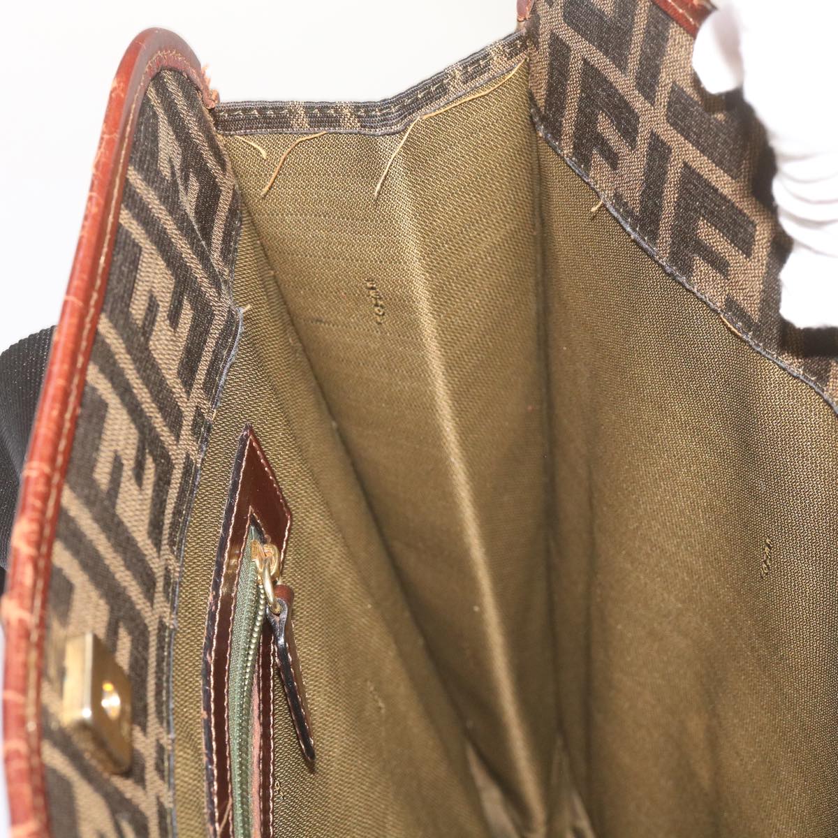 FENDI Zucca Canvas Tote Bag Black Brown yk11261