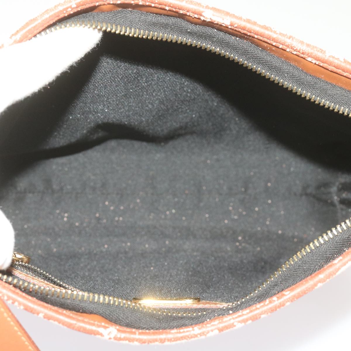 FENDI Pecan Canvas Shoulder Bag Brown Black yk11276