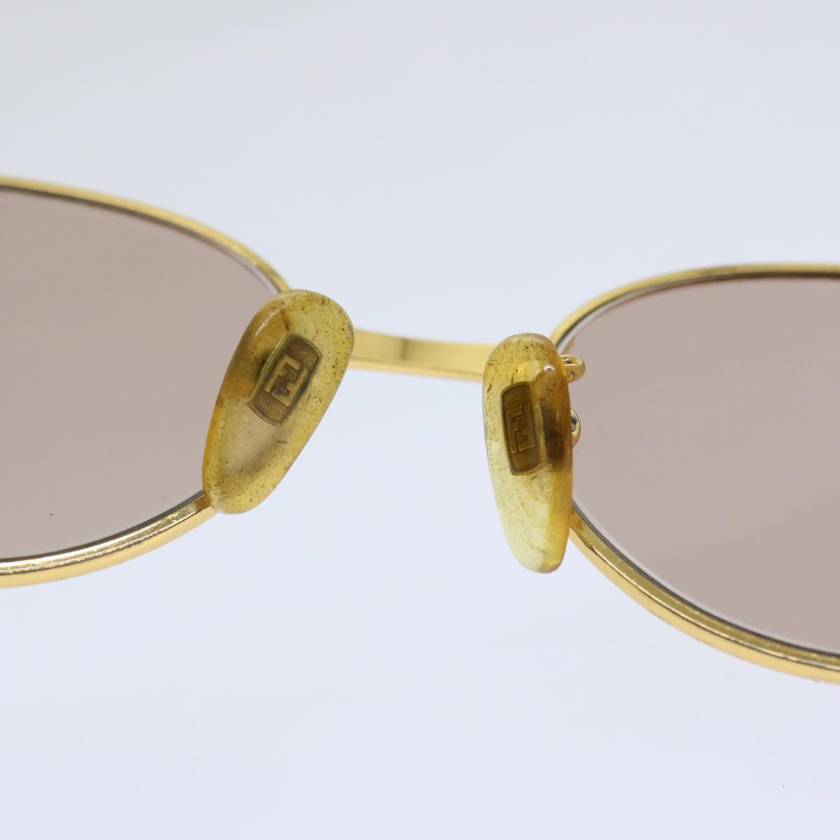 FENDI Sunglasses metal Gold Brown yk11319