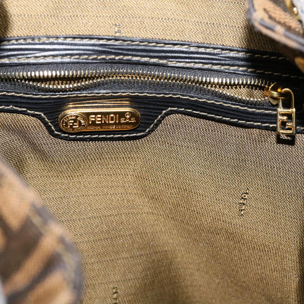 FENDI Zucca Canvas Backpack Brown Black yk11410