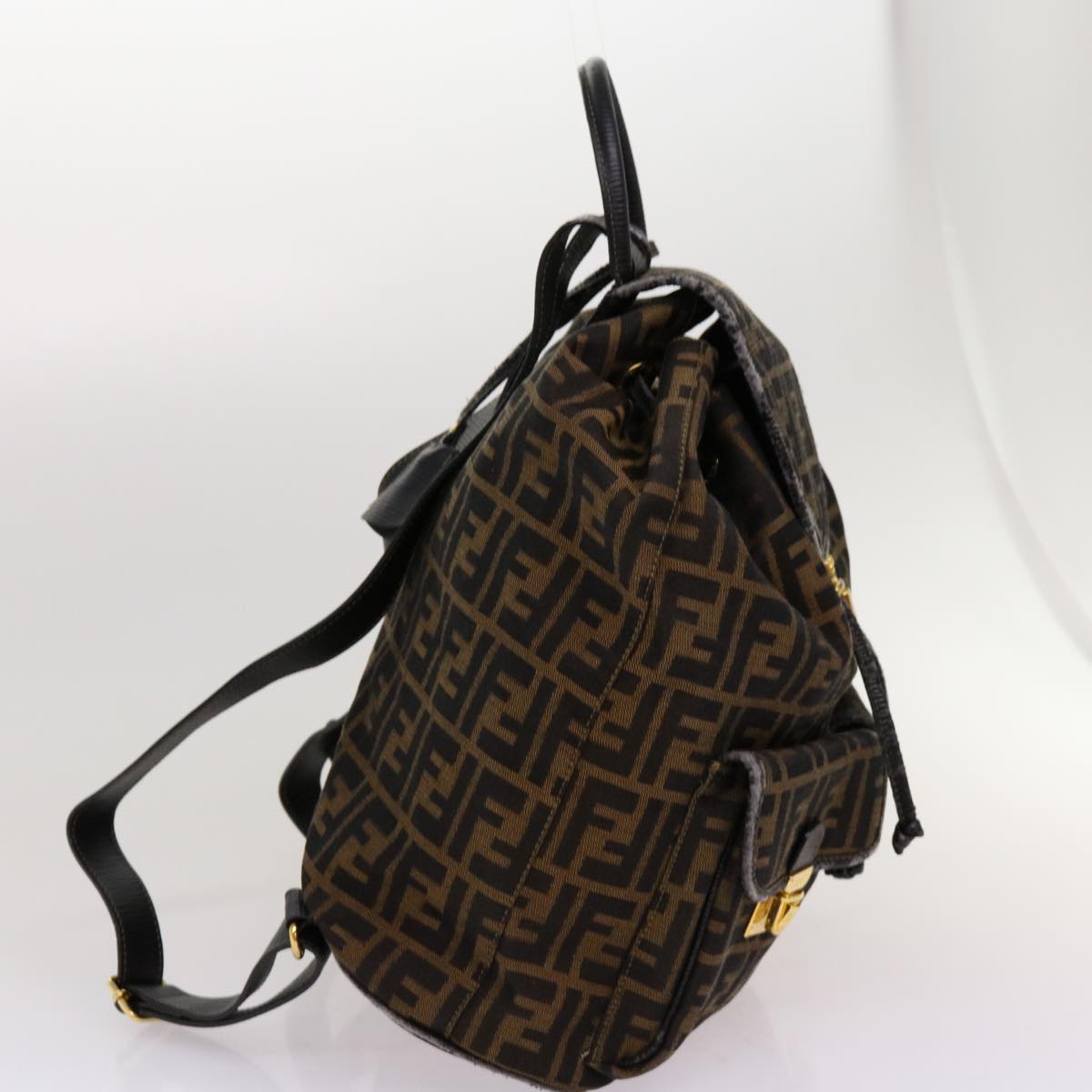 FENDI Zucca Canvas Backpack Brown Black yk11410