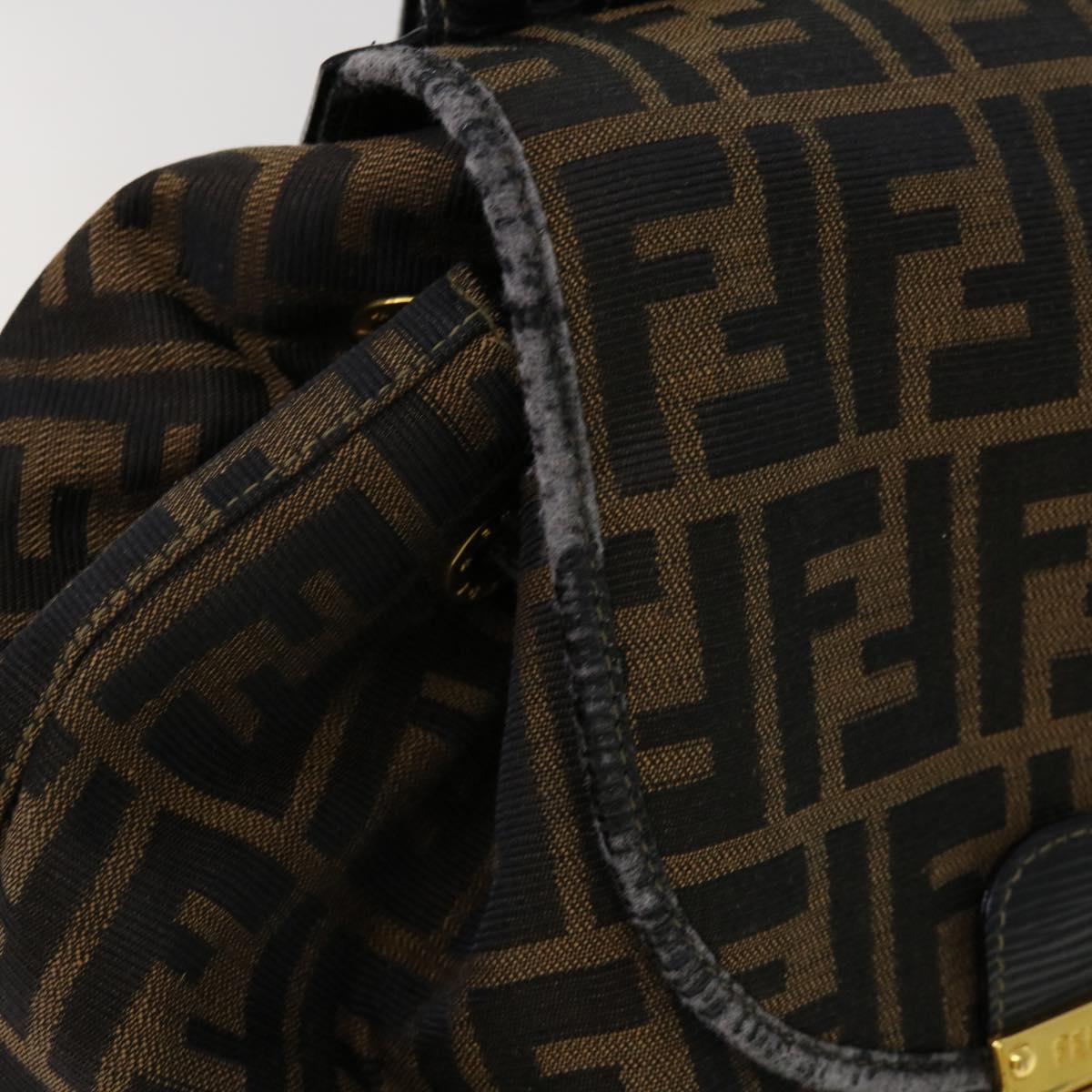 FENDI Zucca Canvas Backpack Brown Black yk11410