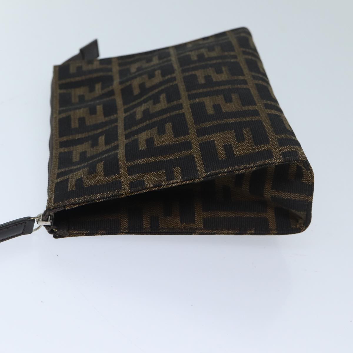 FENDI Zucca Canvas Pouch Brown Black yk11460