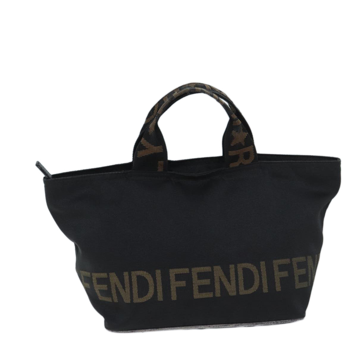 FENDI Hand Bag Canvas Black yk11461