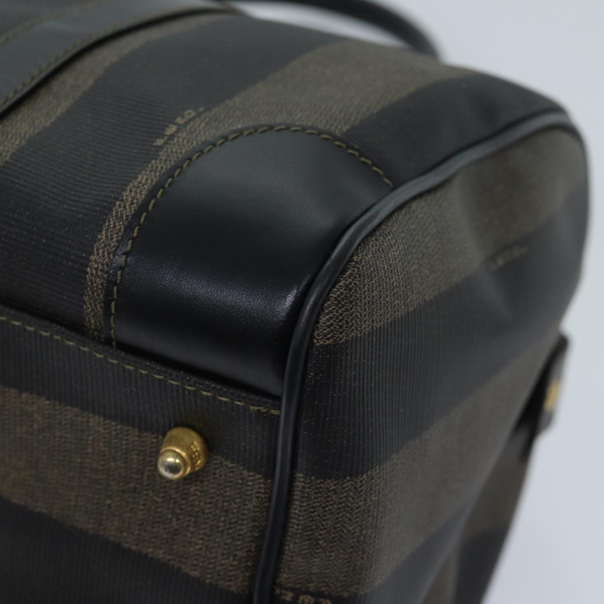 FENDI Pecan Canvas Boston Bag Brown yk11462