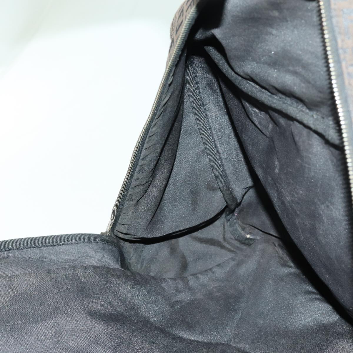FENDI Zucchino Canvas Boston Bag Black yk11470