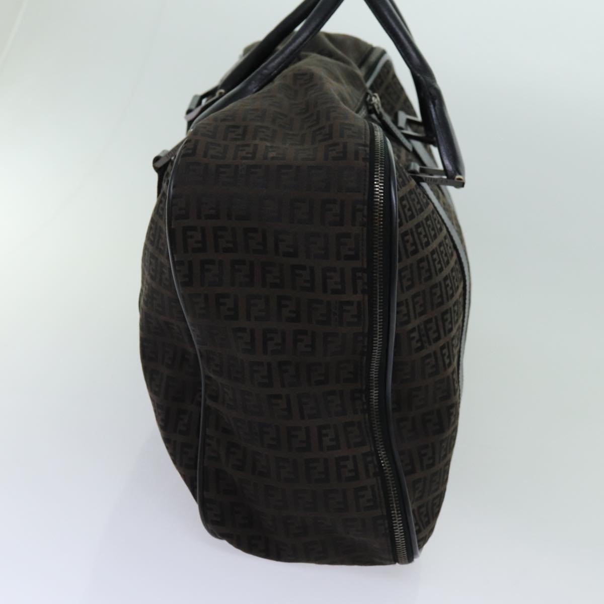 FENDI Zucchino Canvas Boston Bag Black yk11470