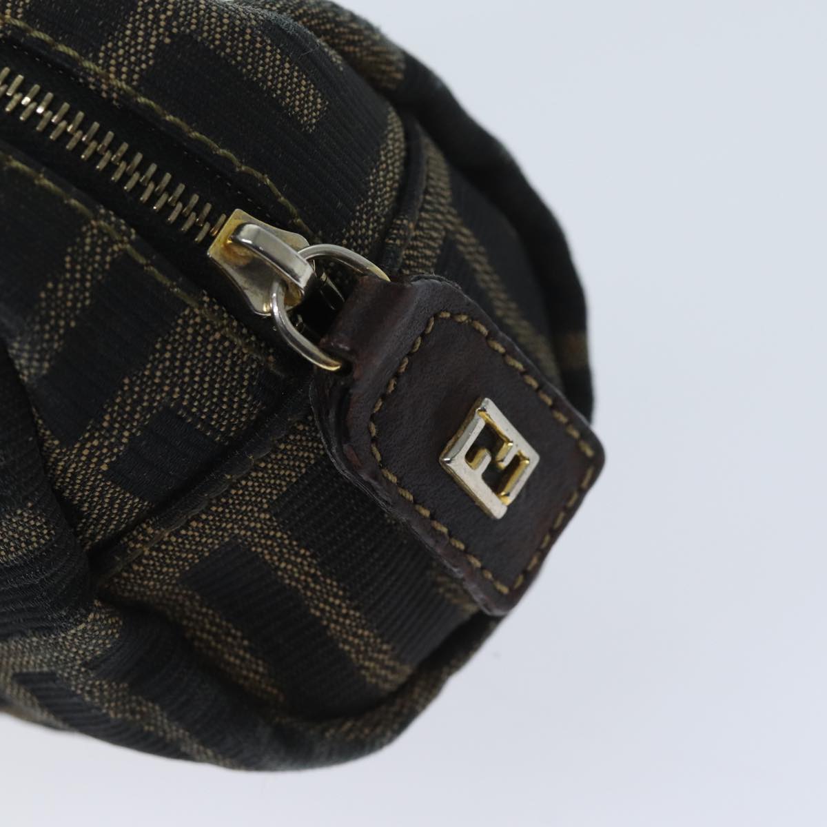 FENDI Zucca Canvas Pouch Brown Black yk11488