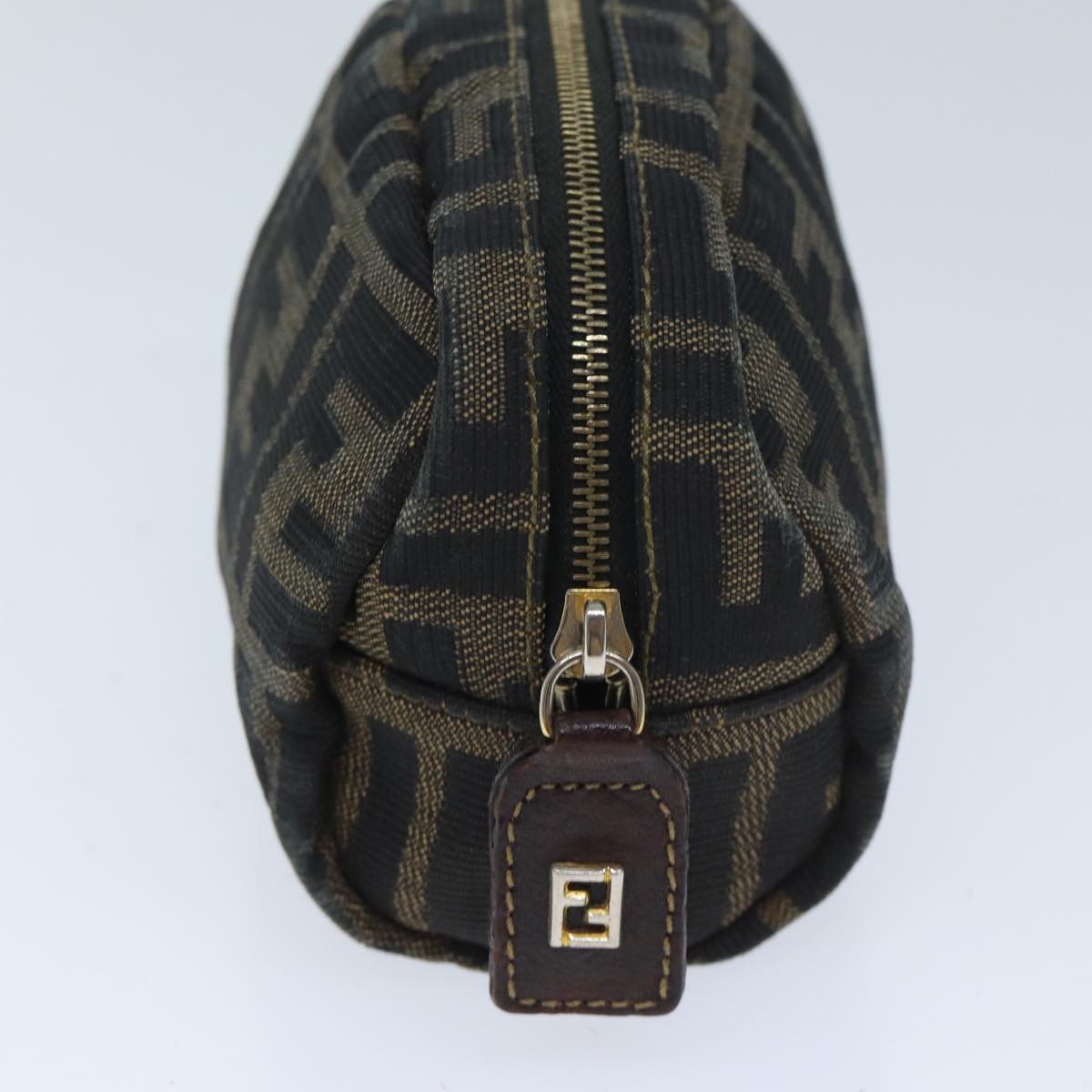 FENDI Zucca Canvas Pouch Brown Black yk11488