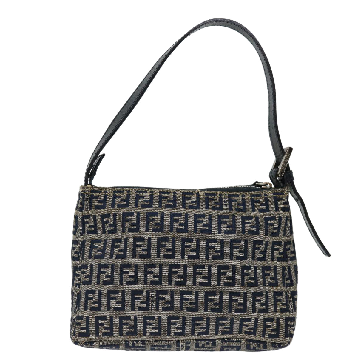 FENDI Zucchino Canvas Hand Bag Navy yk11547