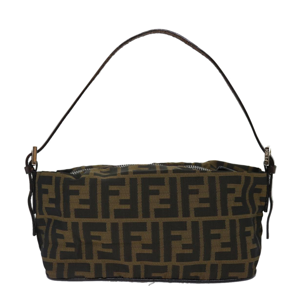 FENDI Zucca Canvas Hand Bag Brown Black yk11574