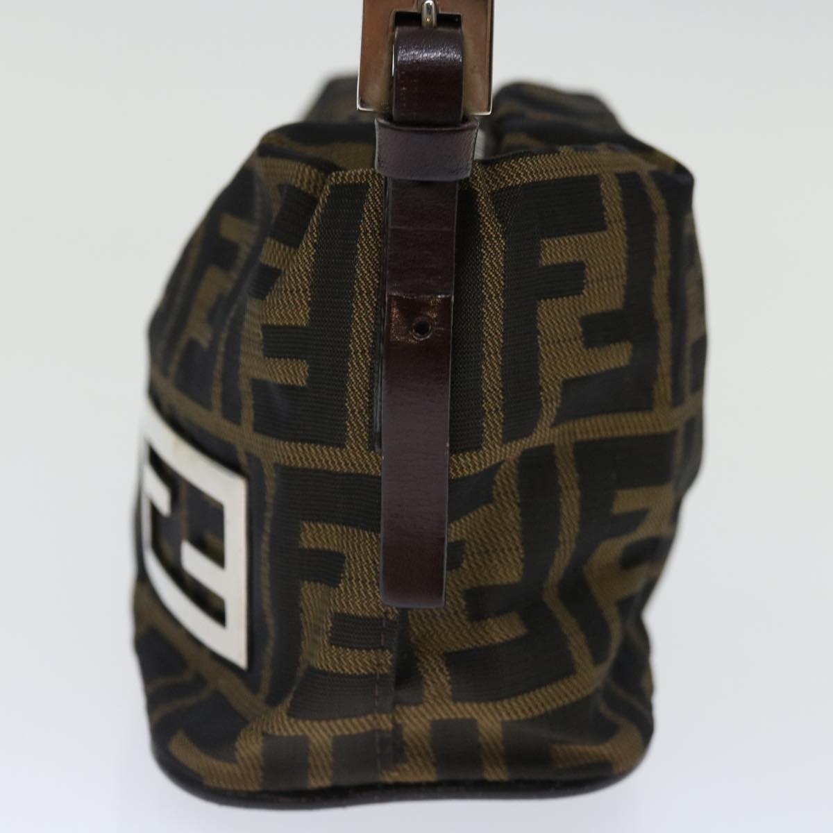 FENDI Zucca Canvas Hand Bag Brown Black yk11574