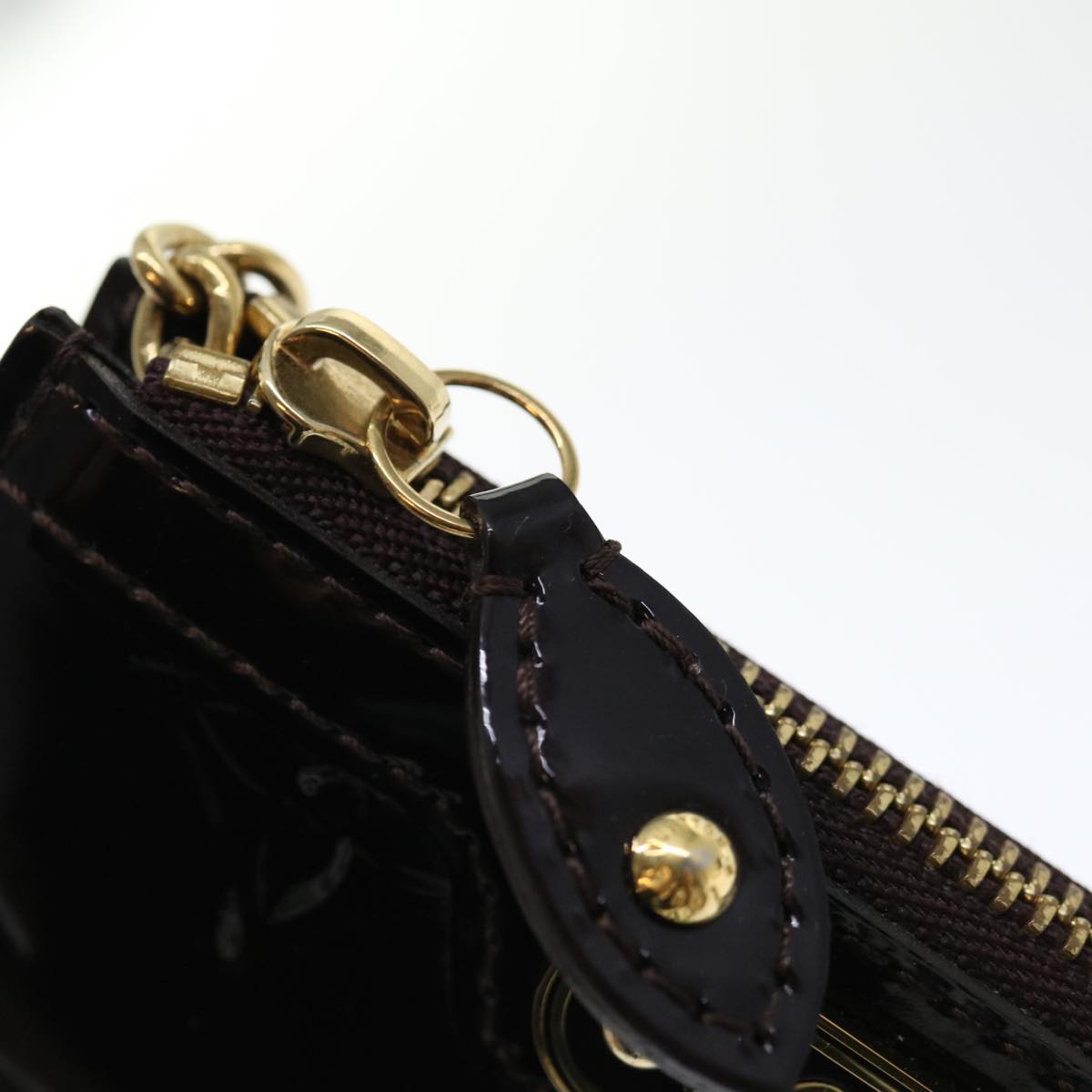 LOUIS VUITTON Vernis Pochette Cles NM Coin Purse Amarante M93557 LV yk11701