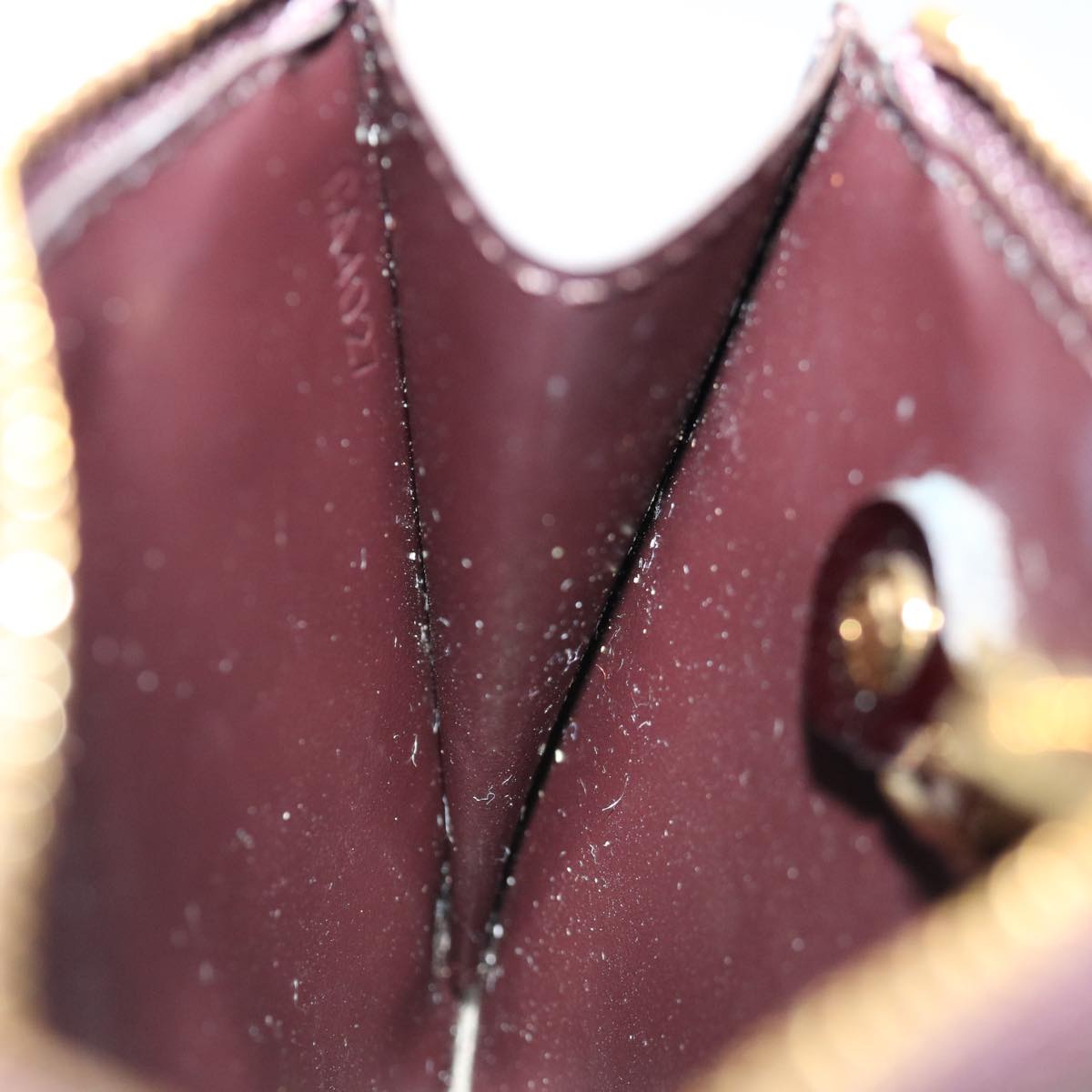 LOUIS VUITTON Vernis Pochette Cles NM Coin Purse Amarante M93557 LV yk11701