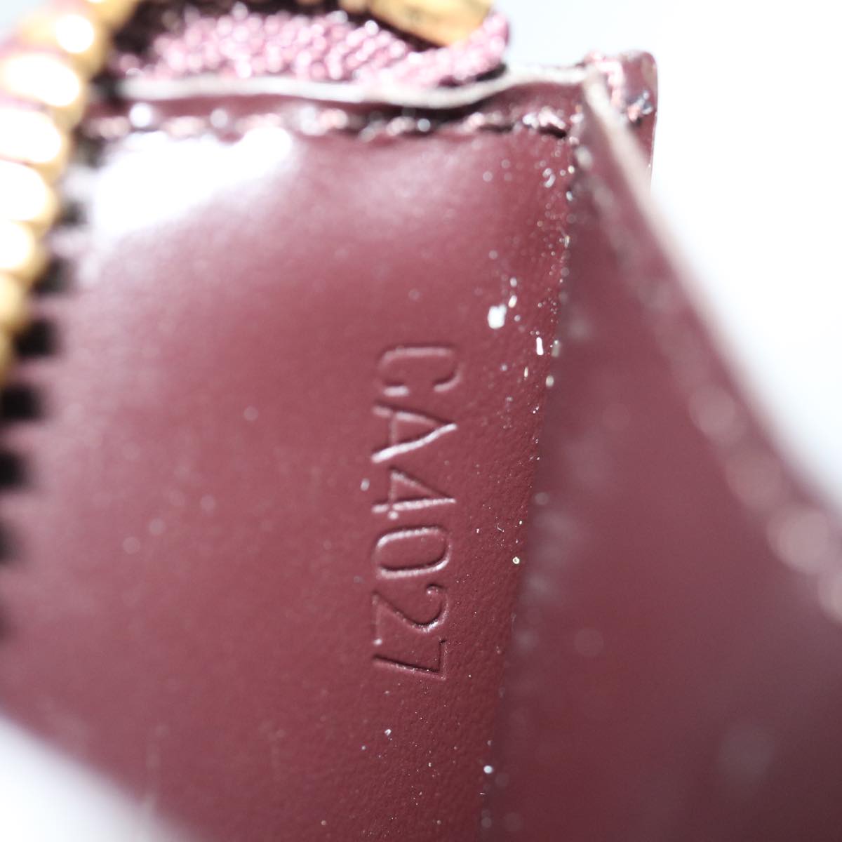 LOUIS VUITTON Vernis Pochette Cles NM Coin Purse Amarante M93557 LV yk11701