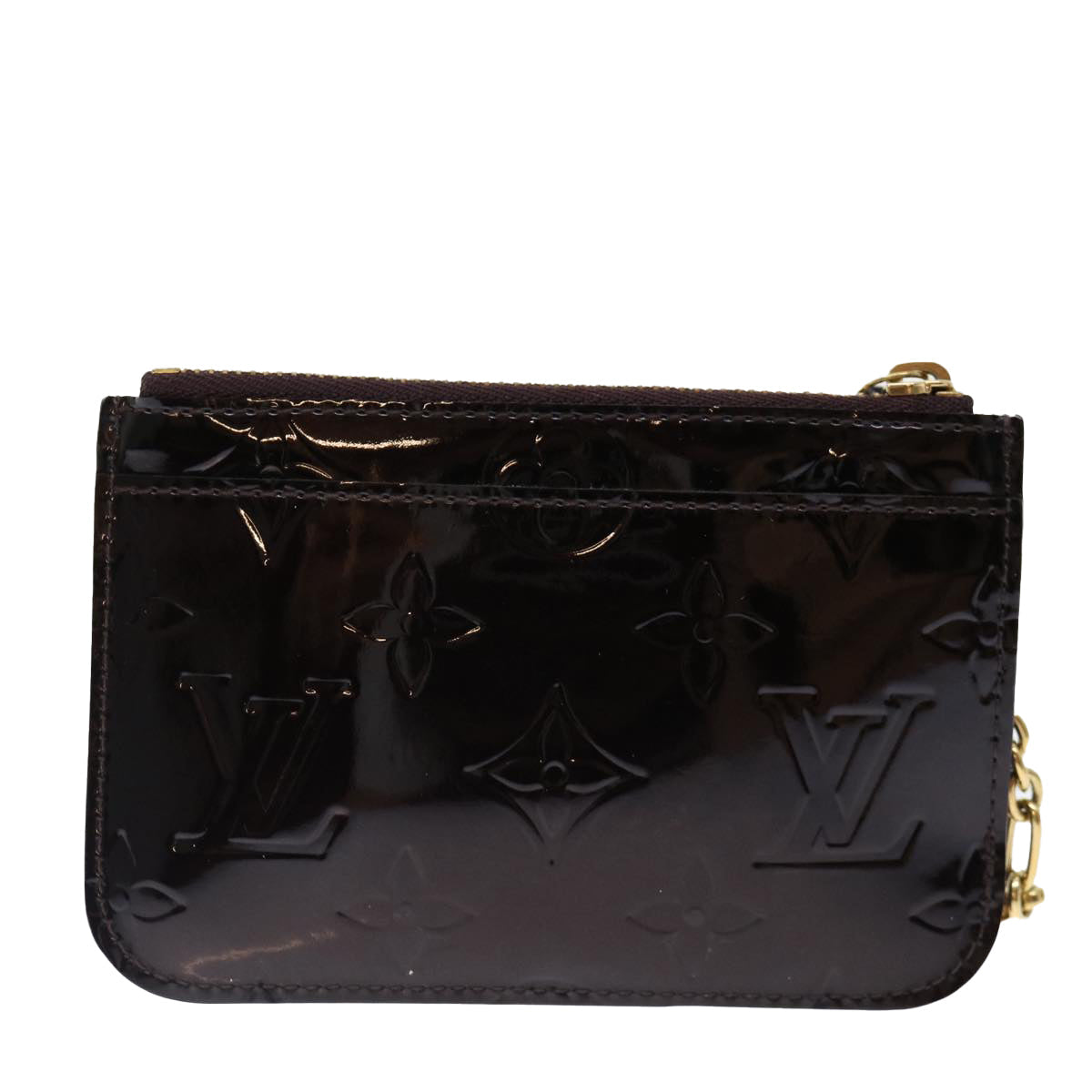 LOUIS VUITTON Vernis Pochette Cles NM Coin Purse Amarante M93557 LV yk11701