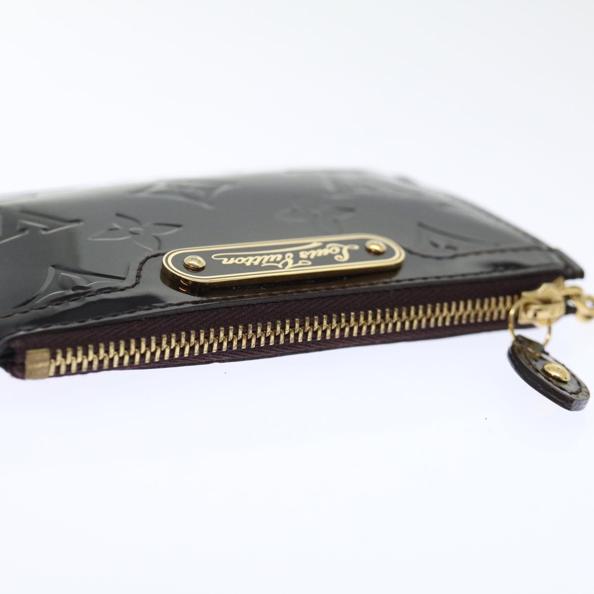 LOUIS VUITTON Vernis Pochette Cles NM Coin Purse Amarante M93557 LV yk11701