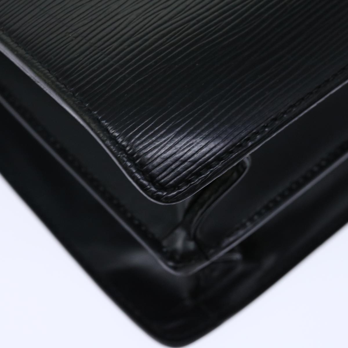 LOUIS VUITTON Epi Serviette Fermoir Business Bag Black M54352 LV yk11717