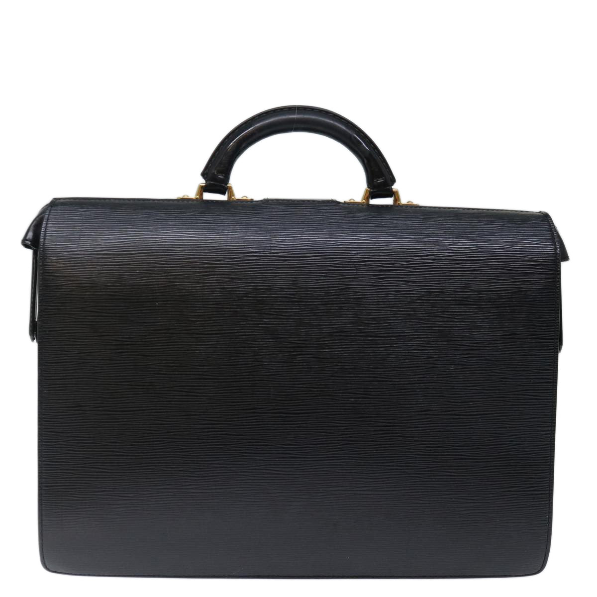 LOUIS VUITTON Epi Serviette Fermoir Business Bag Black M54352 LV yk11717