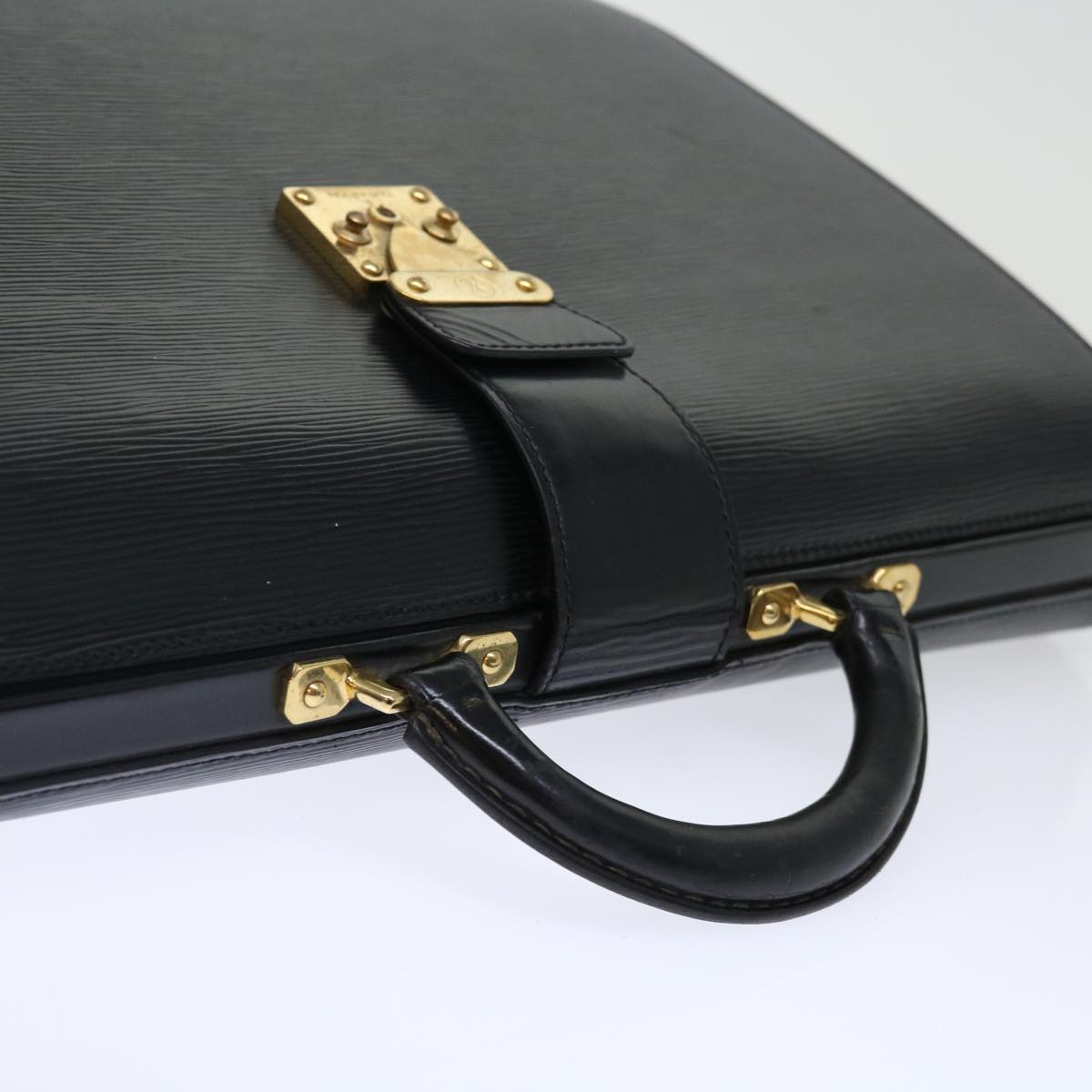LOUIS VUITTON Epi Serviette Fermoir Business Bag Black M54352 LV yk11717