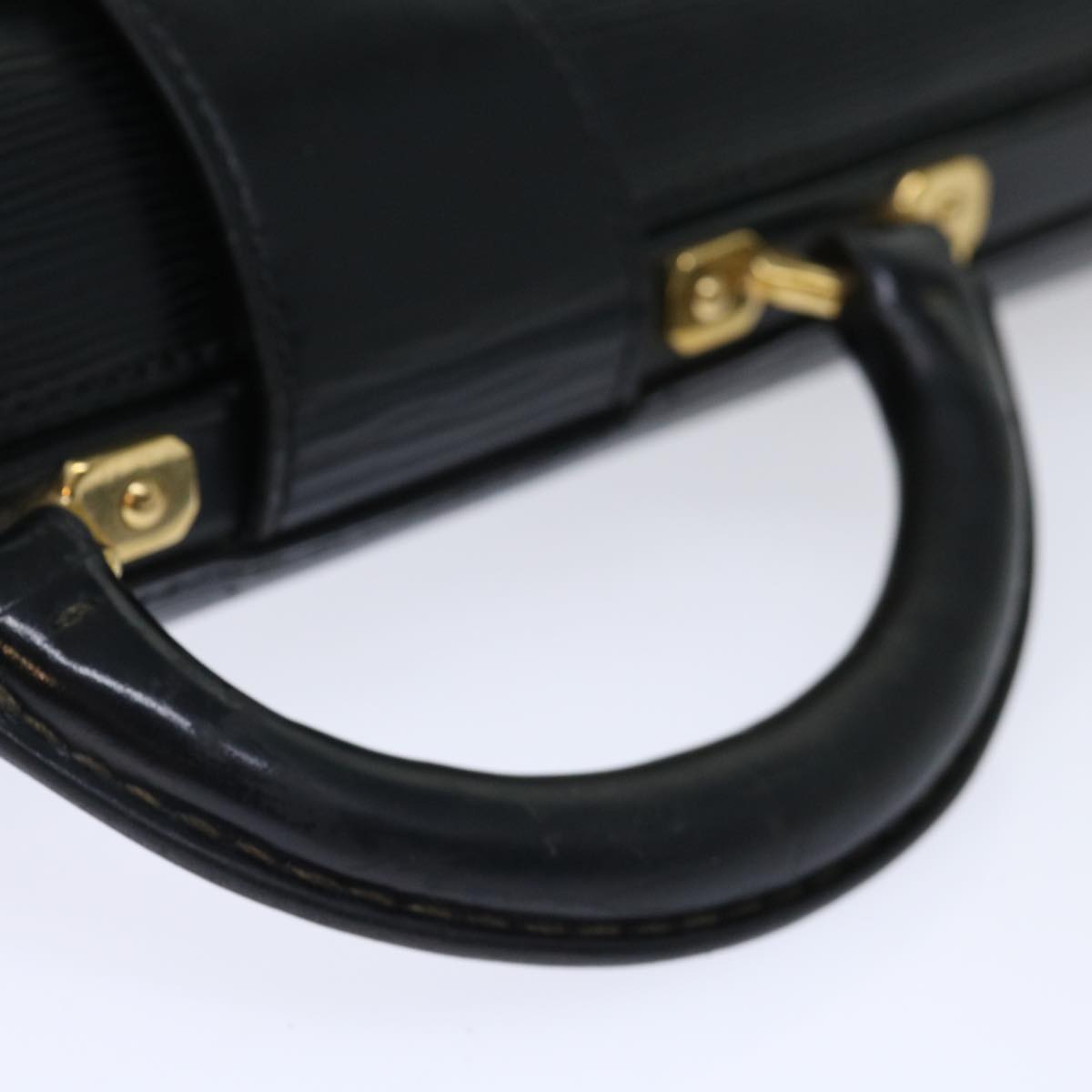 LOUIS VUITTON Epi Serviette Fermoir Business Bag Black M54352 LV yk11717