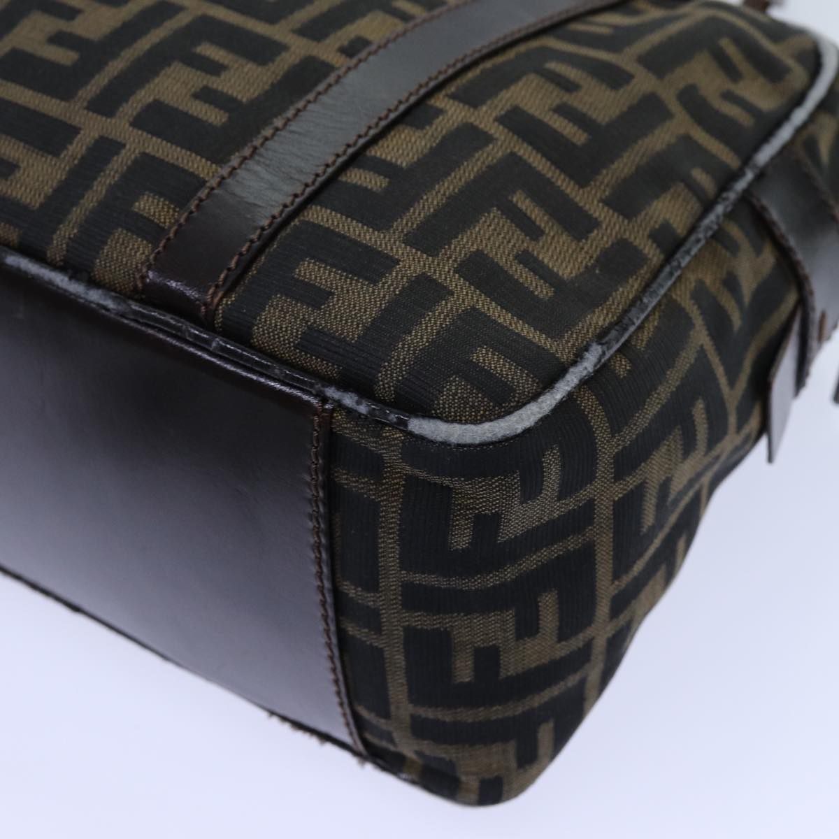FENDI Zucca Canvas Hand Bag Brown yk11732
