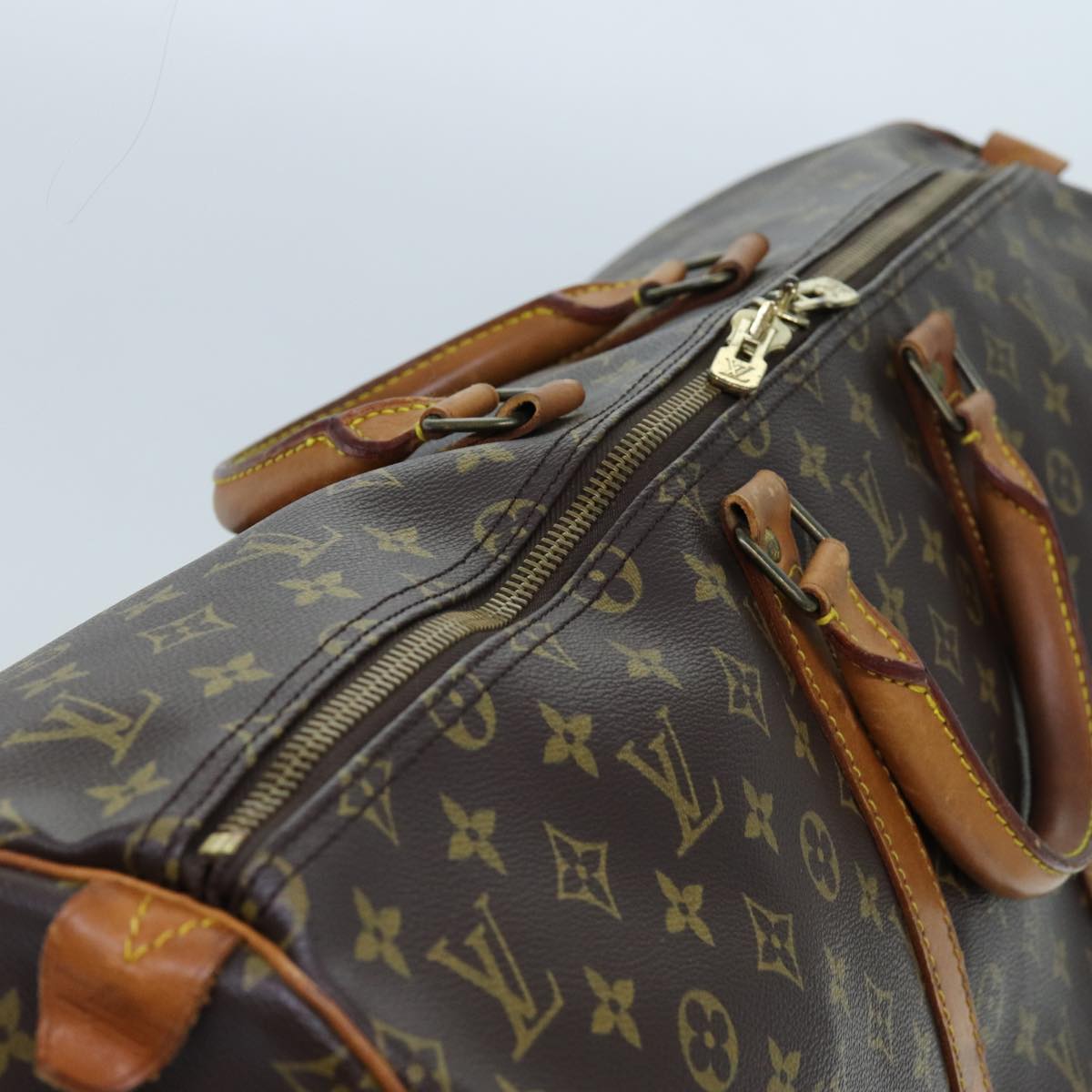 LOUIS VUITTON Monogram Keepall 55 Boston Bag M41424 LV yk11738