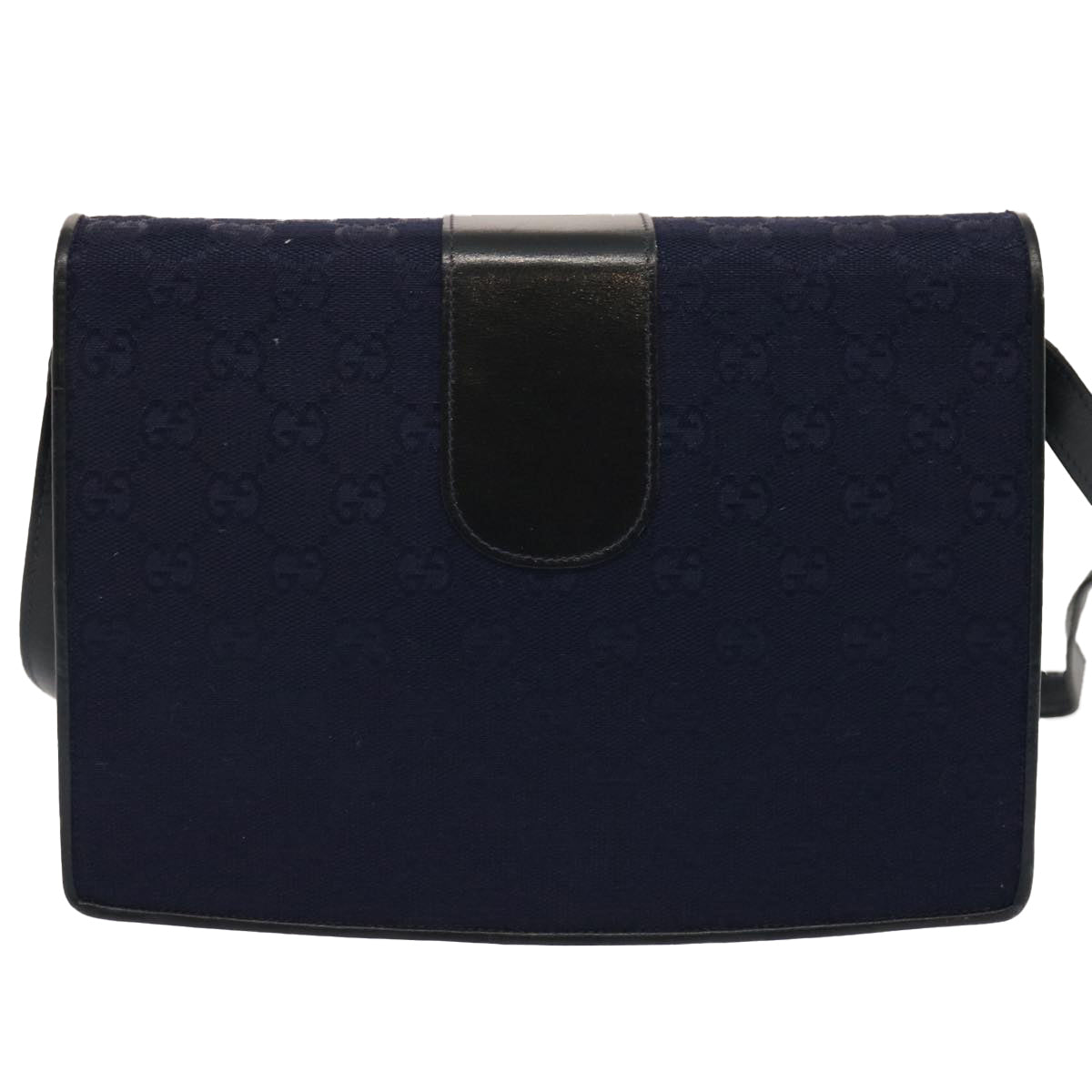 GUCCI GG Canvas Shoulder Bag Navy Black yk11772