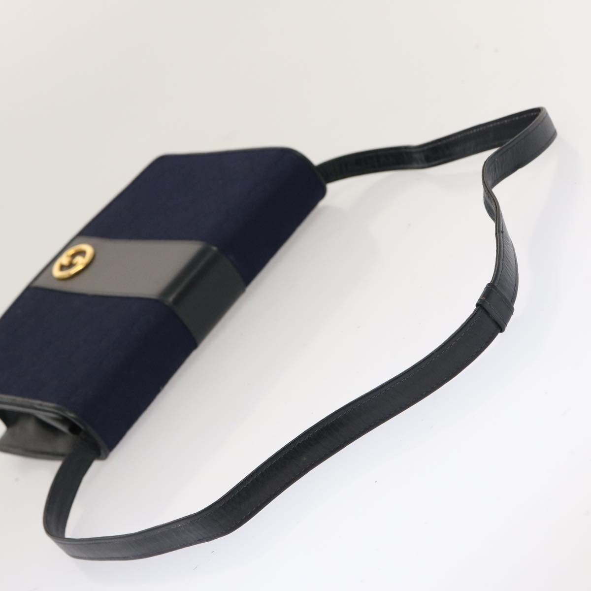 GUCCI GG Canvas Shoulder Bag Navy Black yk11772