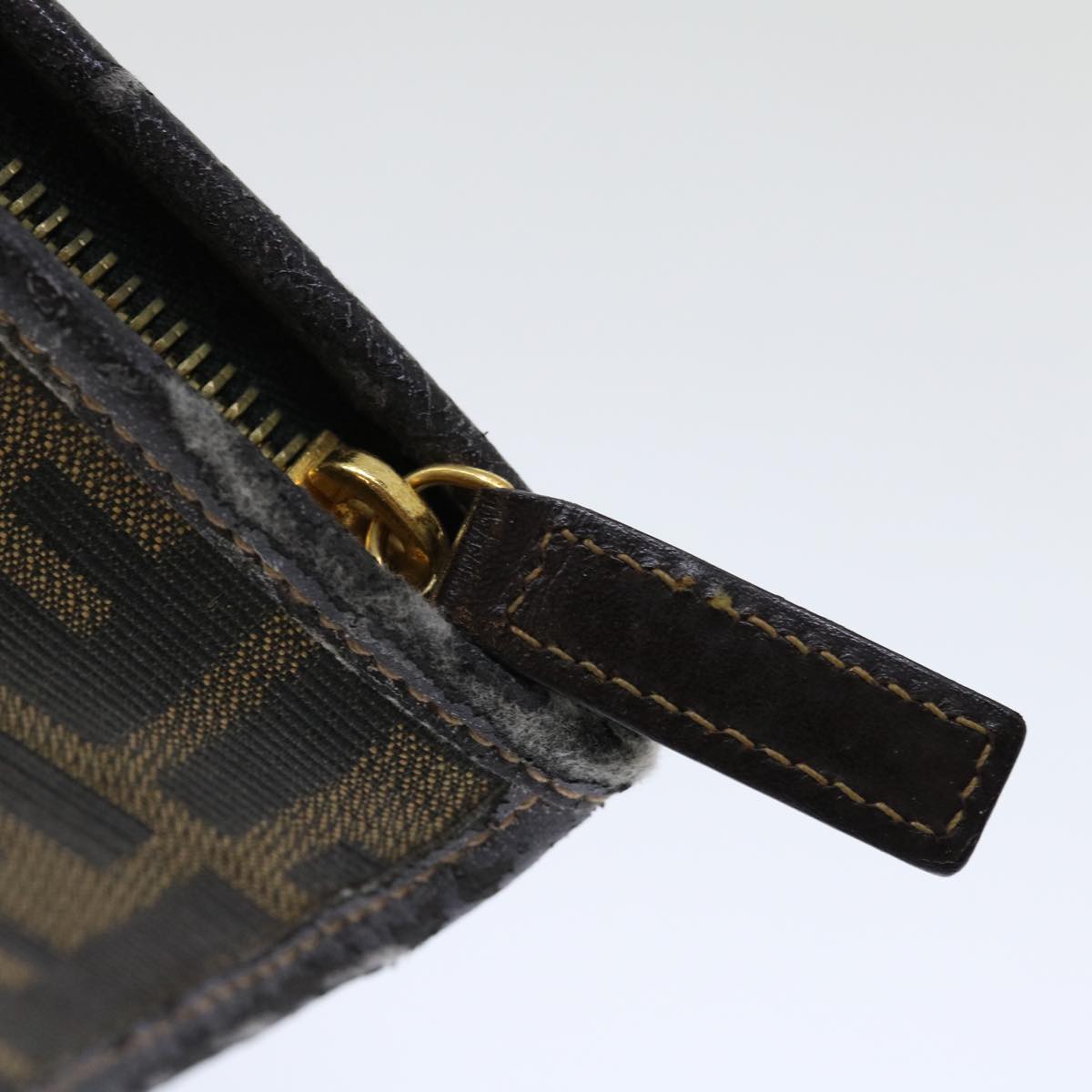 FENDI Zucca Canvas Clutch Bag Brown yk11782
