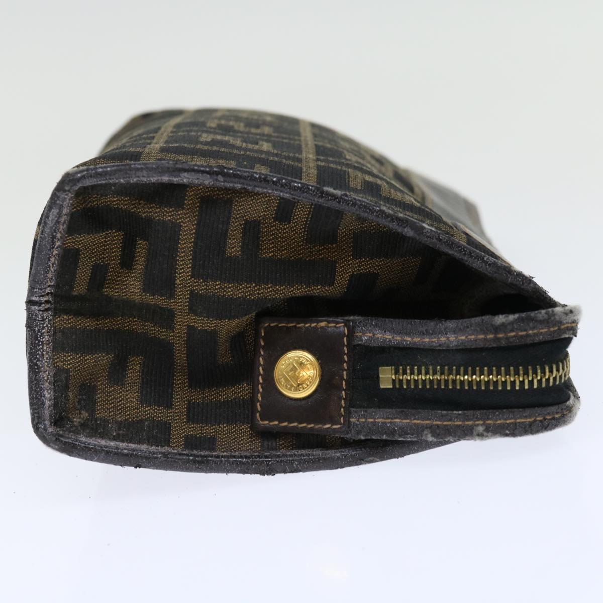 FENDI Zucca Canvas Clutch Bag Brown yk11782