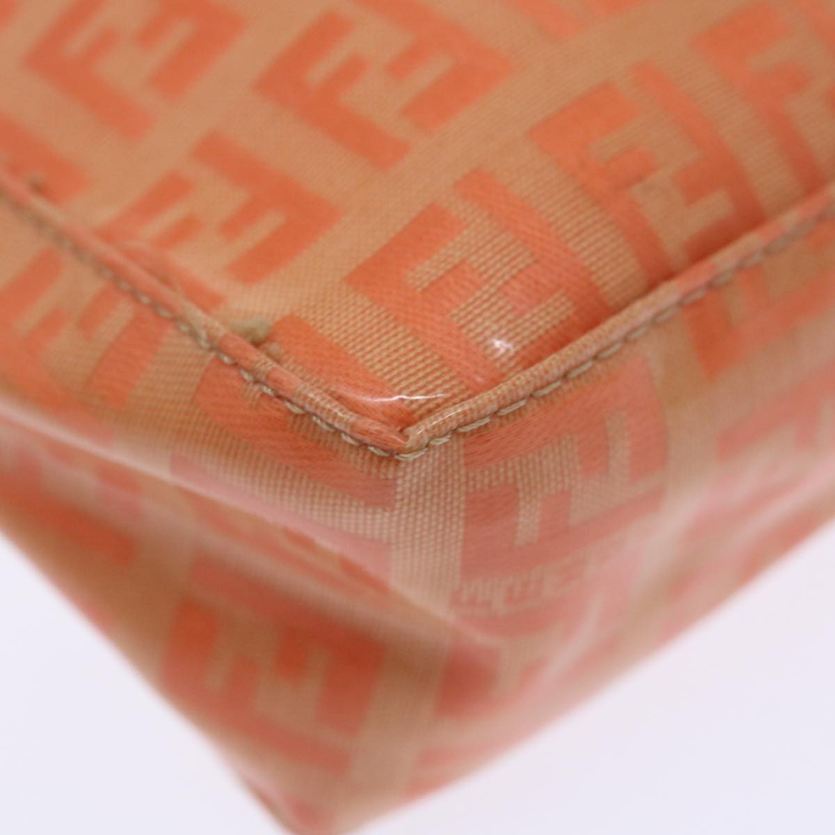 FENDI Zucchino Canvas Accessory Pouch Coated Canvas Orange yk11786