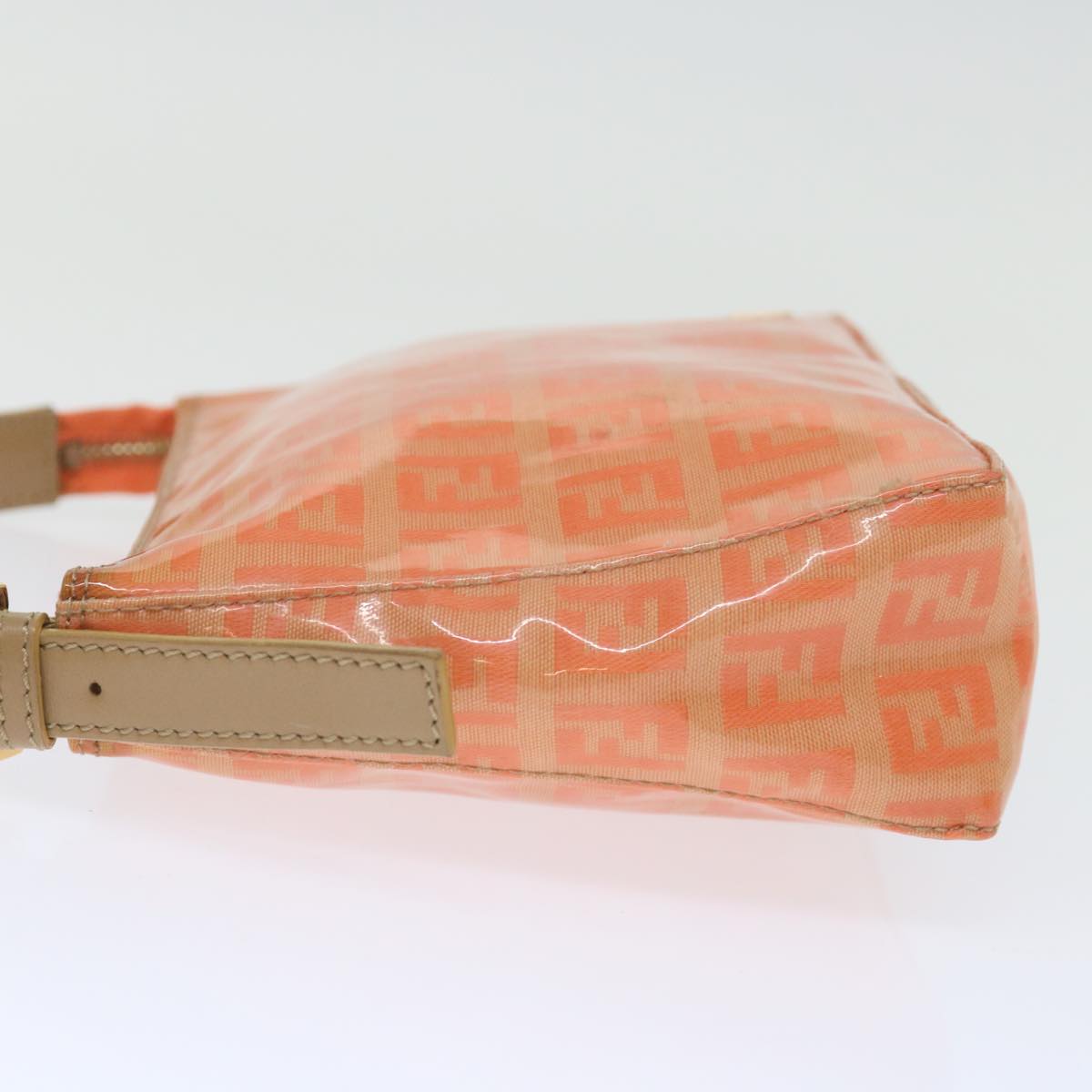 FENDI Zucchino Canvas Accessory Pouch Coated Canvas Orange yk11786