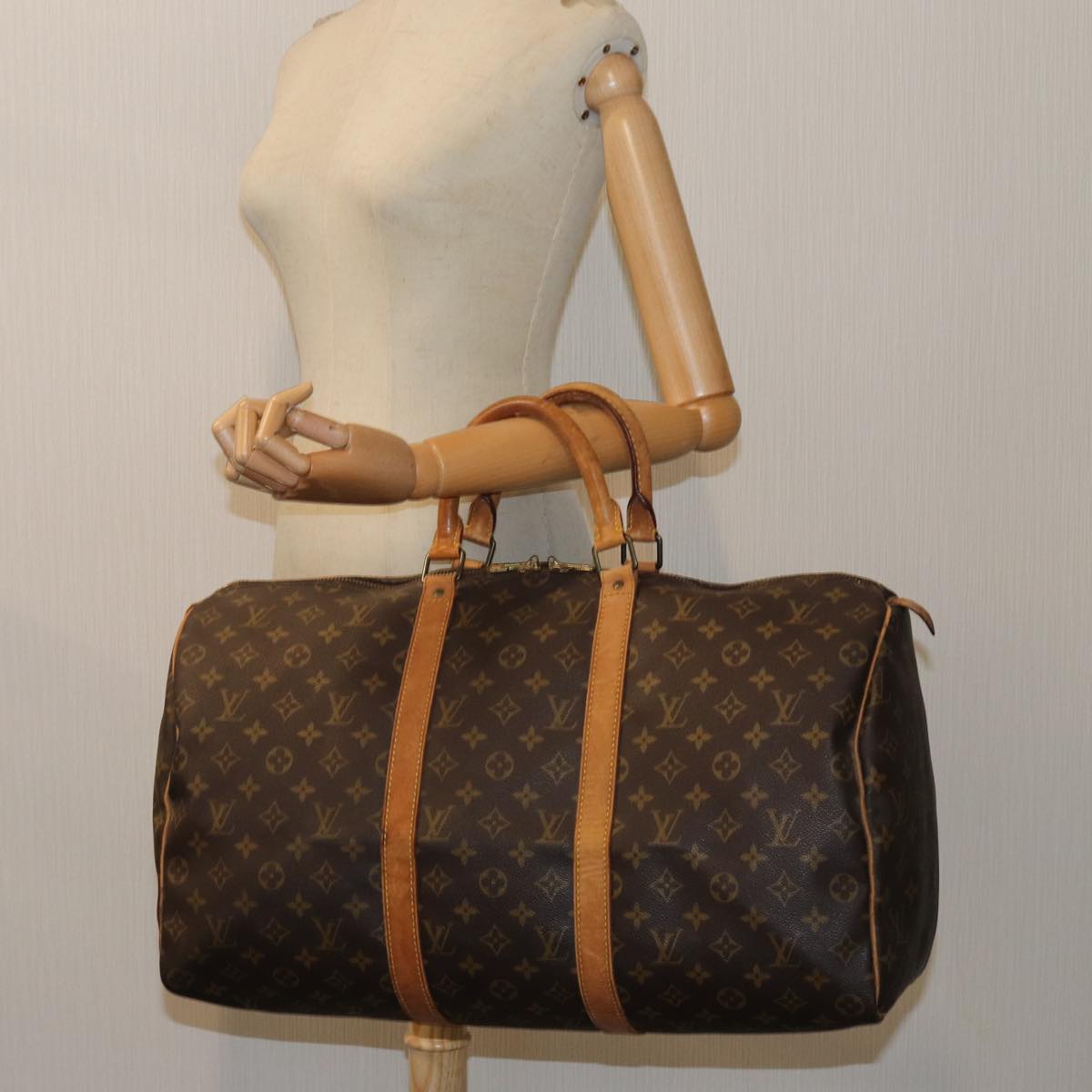 LOUIS VUITTON Monogram Keepall 50 Boston Bag M41426 LV yk11807