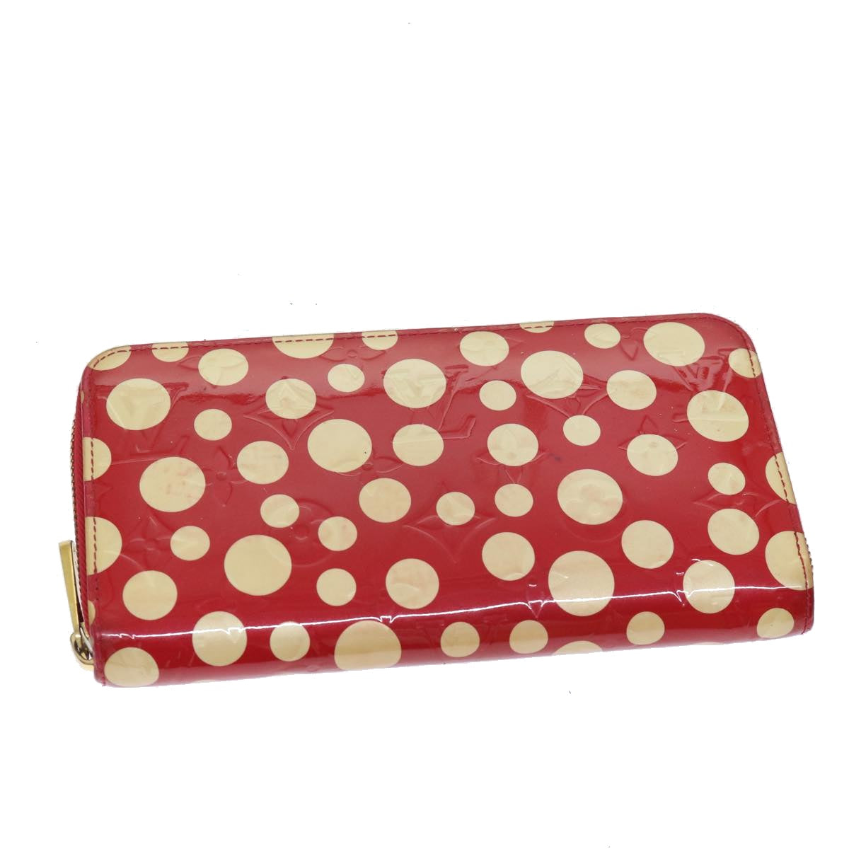 LOUIS VUITTON Monogram Vernis Yayoi Kusama Wallet Rouge M91572 LV yk11825