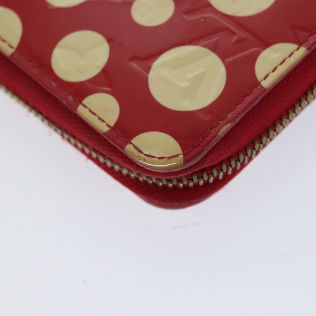 LOUIS VUITTON Monogram Vernis Yayoi Kusama Wallet Rouge M91572 LV yk11825