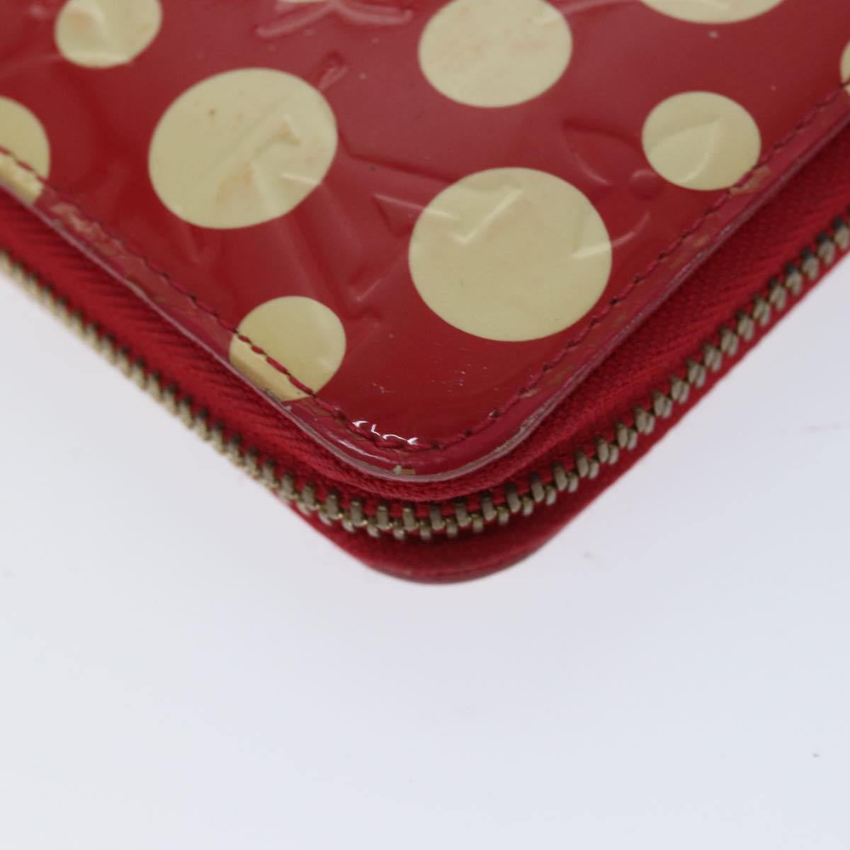 LOUIS VUITTON Monogram Vernis Yayoi Kusama Wallet Rouge M91572 LV yk11825