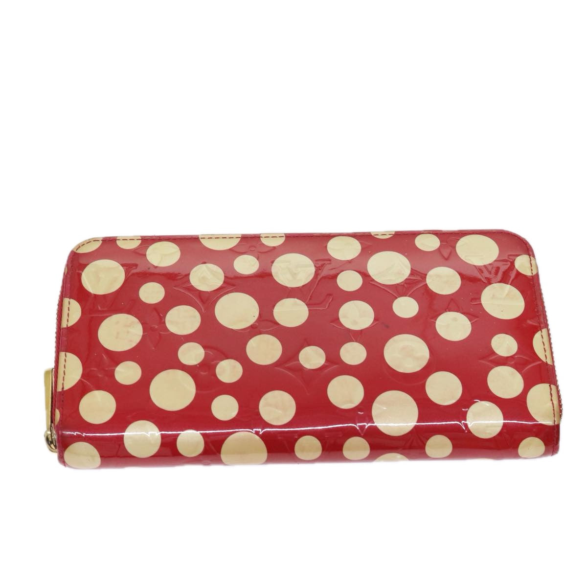 LOUIS VUITTON Monogram Vernis Yayoi Kusama Wallet Rouge M91572 LV yk11825