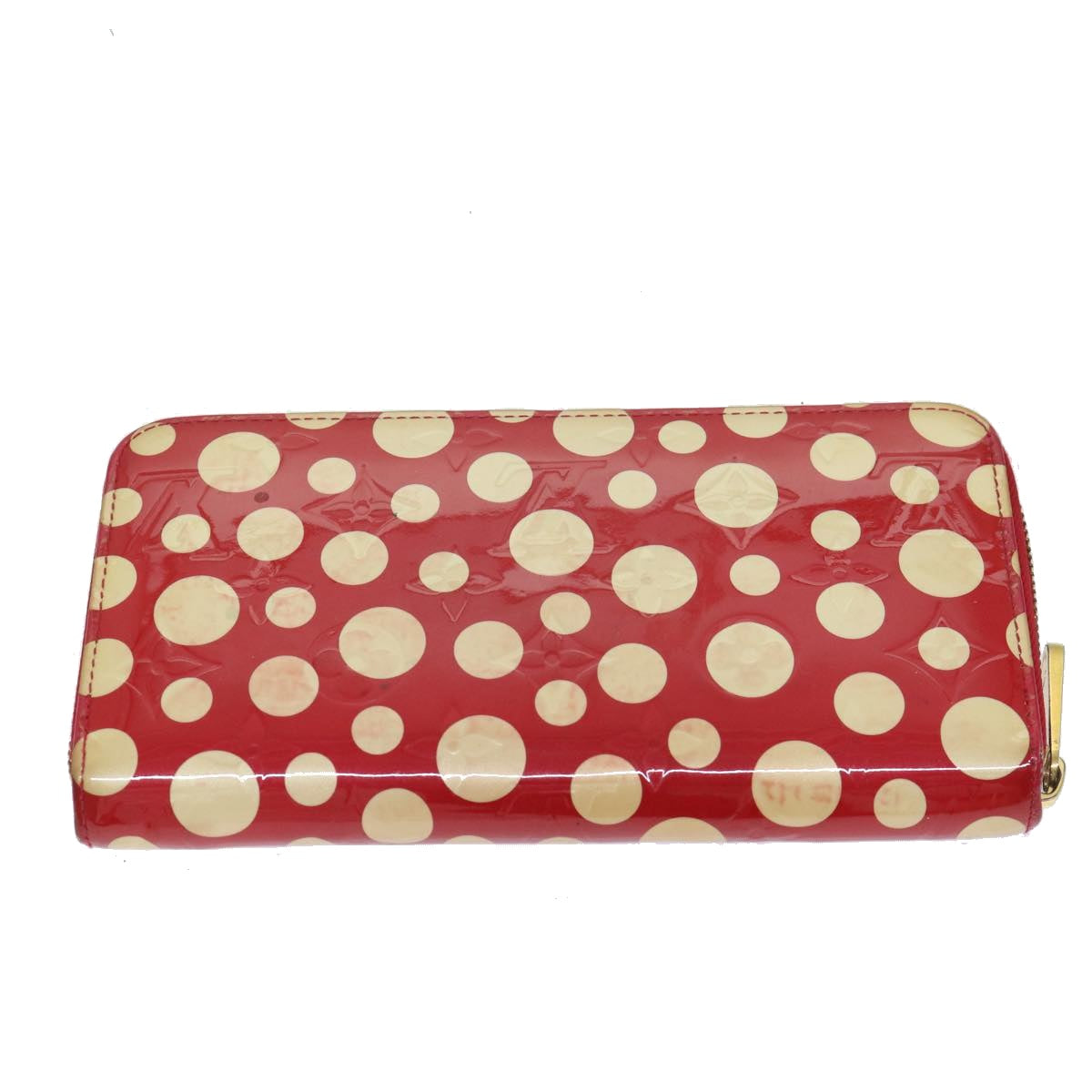 LOUIS VUITTON Monogram Vernis Yayoi Kusama Wallet Rouge M91572 LV yk11825
