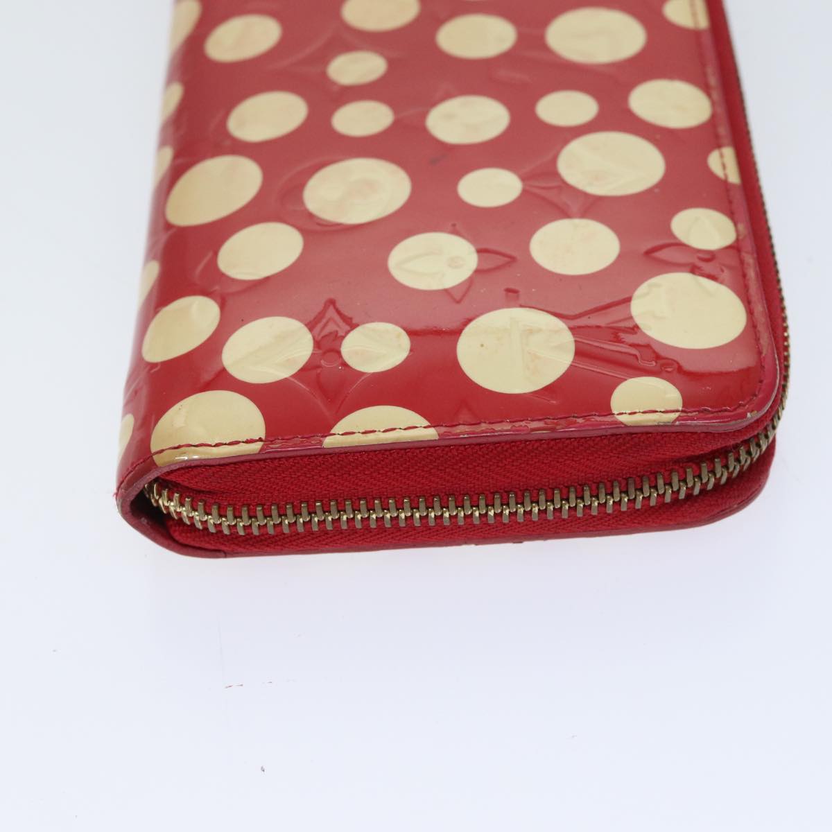 LOUIS VUITTON Monogram Vernis Yayoi Kusama Wallet Rouge M91572 LV yk11825