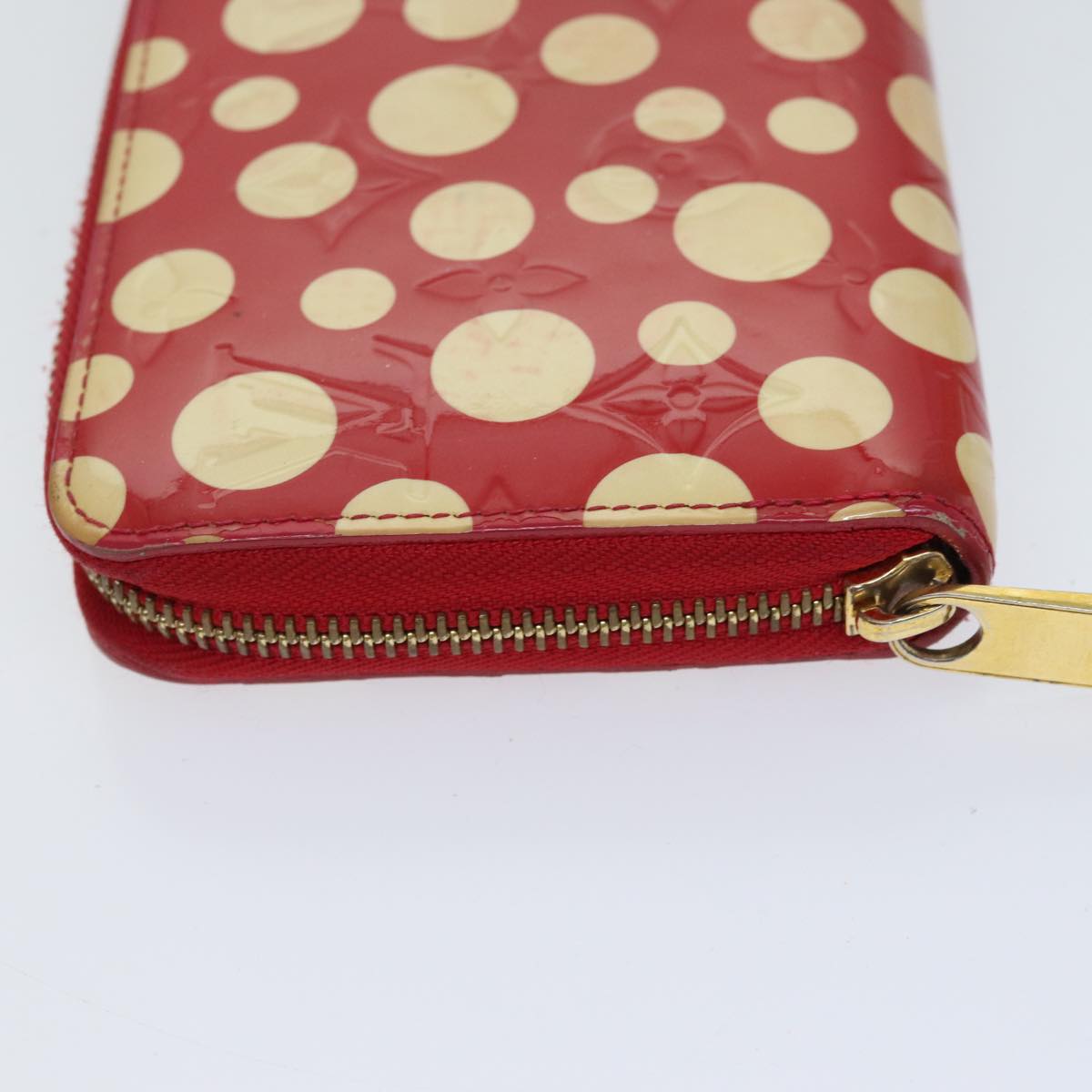 LOUIS VUITTON Monogram Vernis Yayoi Kusama Wallet Rouge M91572 LV yk11825