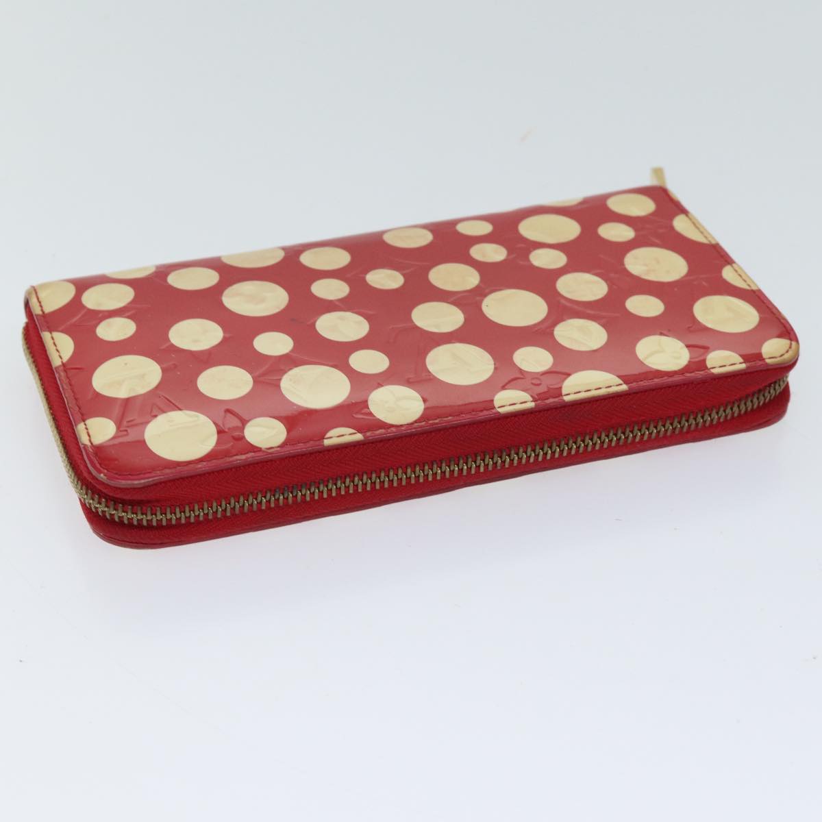 LOUIS VUITTON Monogram Vernis Yayoi Kusama Wallet Rouge M91572 LV yk11825