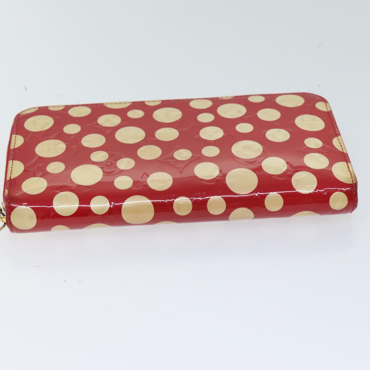 LOUIS VUITTON Monogram Vernis Yayoi Kusama Wallet Rouge M91572 LV yk11825