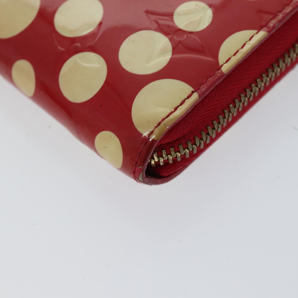 LOUIS VUITTON Monogram Vernis Yayoi Kusama Wallet Rouge M91572 LV yk11825